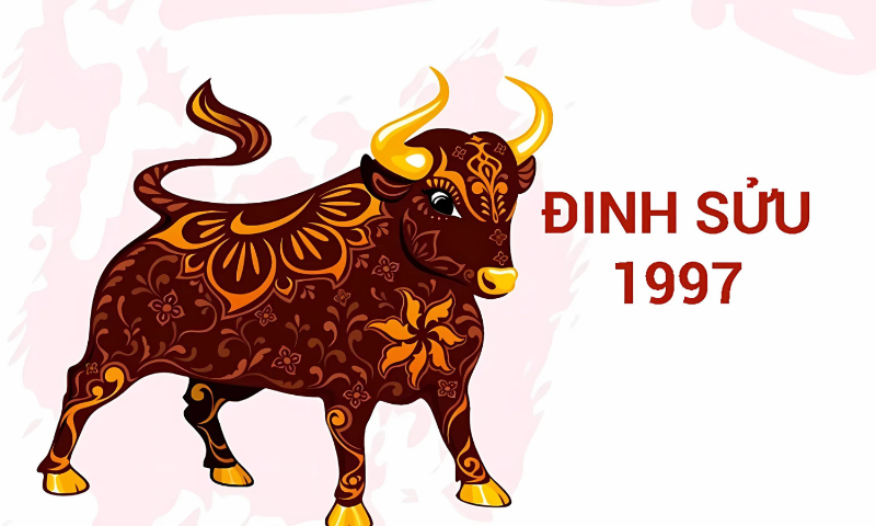 Hình ảnh biểu tượng cho tuổi Đinh Sửu (Con Trâu) kết hợp với yếu tố nước trong phong thủy, thể hiện sự kết nối giữa bản mệnh và con giáp